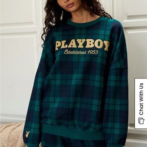 Playboy Plaid Sweatshirt Small NEW 💓🐰